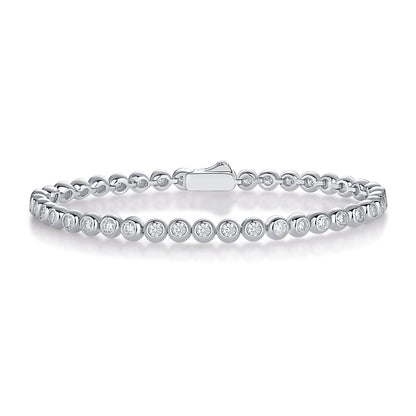 VVS1 Moissanite Galaxy Dream Bezel Bracelet set in 925 Sterling Silver