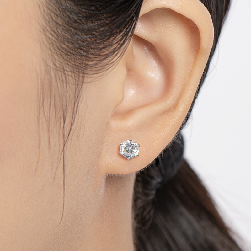 s925 Moissanite Stud  Earrings