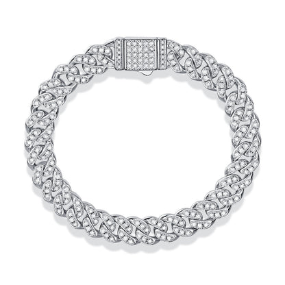 VVS1 Moissanite 925 Silver Cuban Link Bracelet