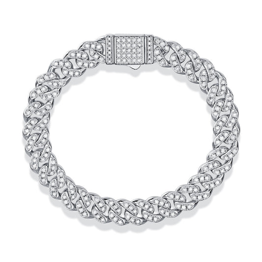 VVS1 Moissanite 925 Silver Cuban Link Bracelet