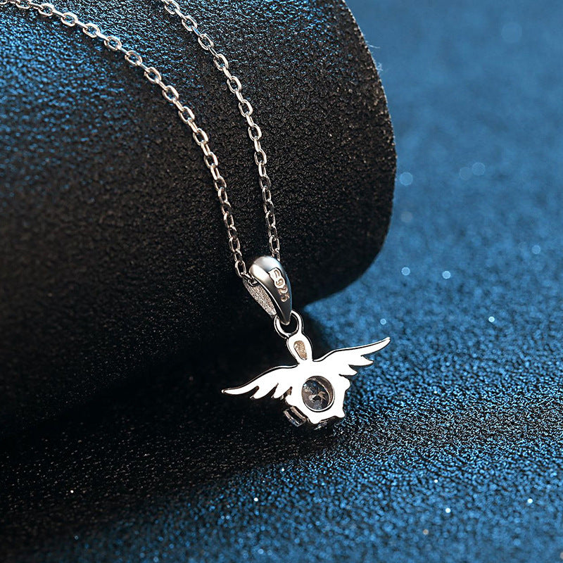925 Silver Moissanite Angel Wings Necklace