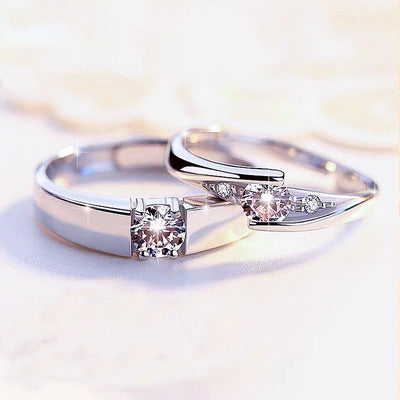 925 Sterling Silver Moissanite Couple Wedding Ring For Men And Women