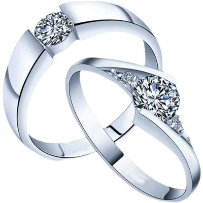 925 Sterling Silver Moissanite Couple Wedding Ring For Men And Women