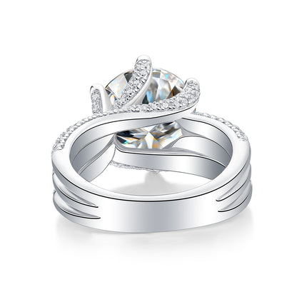 5CT VVS1 Moissanite Statement Ring in 925 Sterling Silver