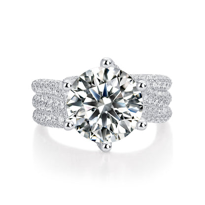 5CT VVS1 Moissanite Statement Ring in 925 Sterling Silver