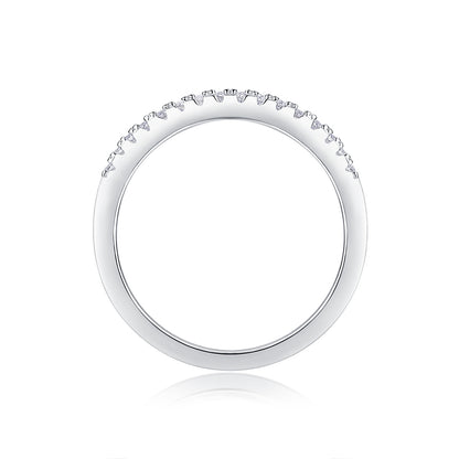 VVS1 Moissanite Ring Set – 925 Sterling Silver, Dainty Pavé Style