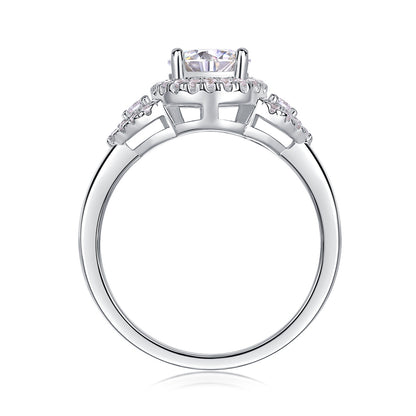 1.5 Carat Round-Cut VVS1 Moissanite Engagement Ring – 925 Silver