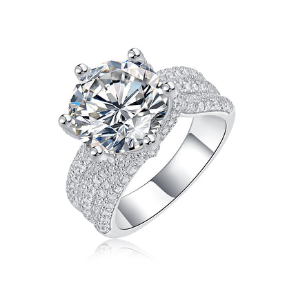 5CT VVS1 Moissanite Statement Ring in 925 Sterling Silver