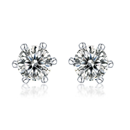 VVS1 Moissanite Stud Earrings in 925 Sterling Silver