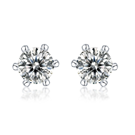 VVS1 Moissanite Stud Earrings in 925 Sterling Silver
