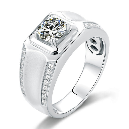 925 Silver VVS1 Moissanite Men's Ring