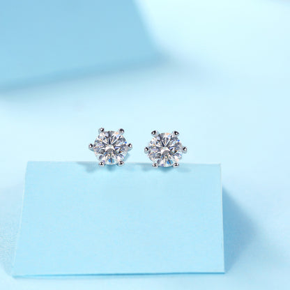 VVS1 Moissanite Stud Earrings in 925 Sterling Silver