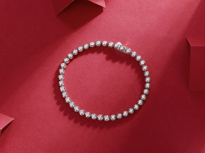 VVS1 Moissanite Galaxy Dream Bezel Bracelet set in 925 Sterling Silver