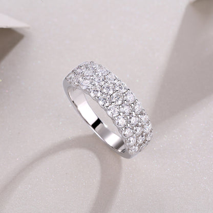 VVS1 Moissanite Statement Band in 925 Sterling Silver