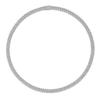 VVS1 Moissanite Iced Cuban Link in 925 Sterling Silver