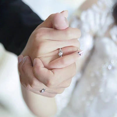 925 Sterling Silver Moissanite Couple Wedding Ring For Men And Women