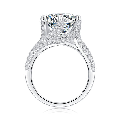 5CT VVS1 Moissanite Statement Ring in 925 Sterling Silver