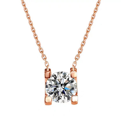 925 Sterling Silver Bull Head Moissanite Necklace