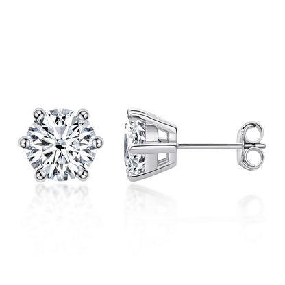 s925 Moissanite Stud  Earrings