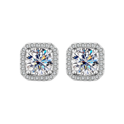 VVS1 925 Sterling Silver Moissanite Ear Studs