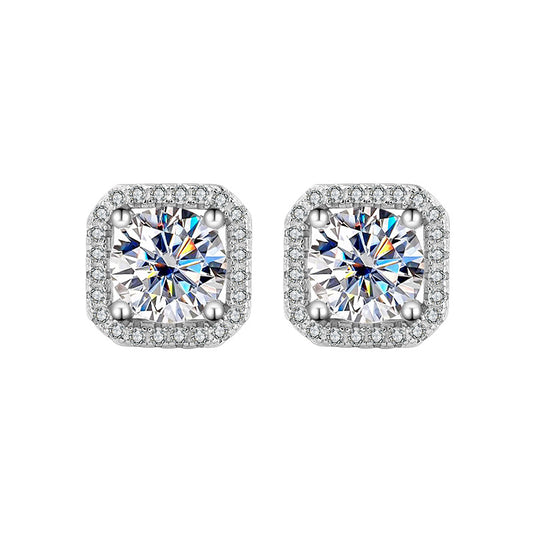 VVS1 925 Sterling Silver Moissanite Ear Studs