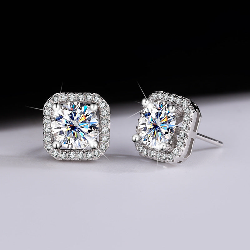 VVS1 925 Sterling Silver Moissanite Ear Studs