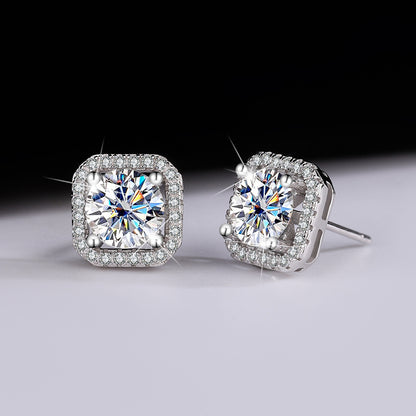 VVS1 925 Sterling Silver Moissanite Ear Studs