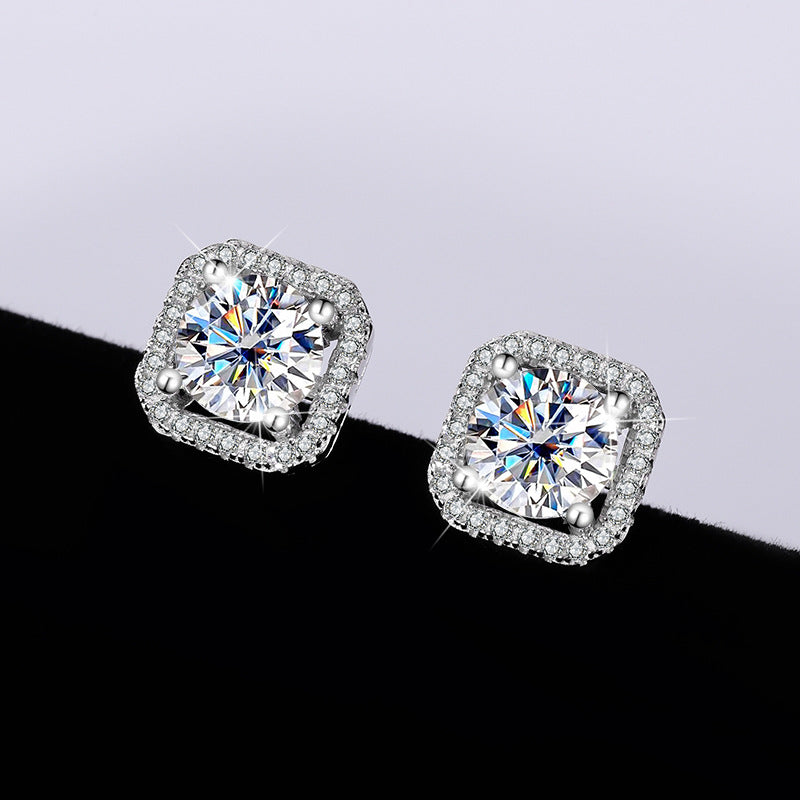 VVS1 925 Sterling Silver Moissanite Ear Studs