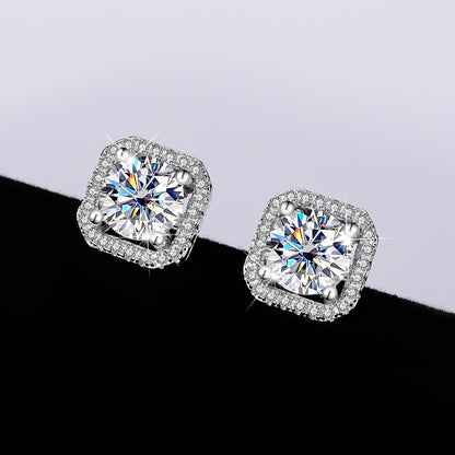 VVS1 925 Sterling Silver Moissanite Ear Studs