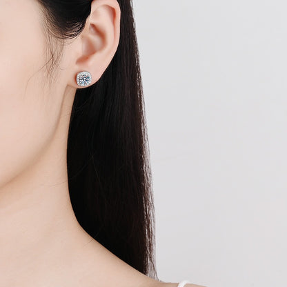 VVS1 925 Sterling Silver Moissanite Ear Studs