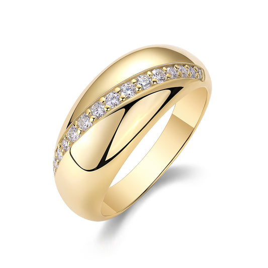 18k Gold Vermeil 925 Silver Moissanite Ring