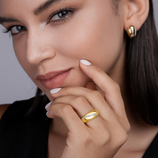 18k Gold Vermeil 925 Silver Moissanite Ring