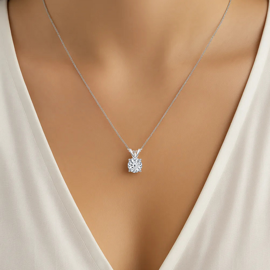 925 Silver Moissanite Necklace Clavicle Chain