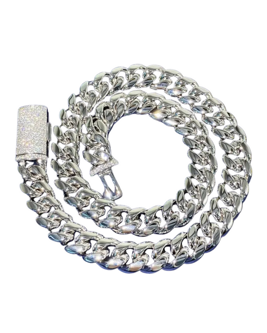 VVS1 Moissanite Buckle Cuban Link Chain