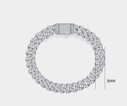 VVS1 Moissanite 925 Silver Cuban Link Bracelet