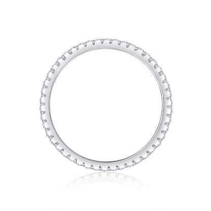 VVS1 Moissanite Three-Row Diamond Ring Set in 925 Sterling Silver