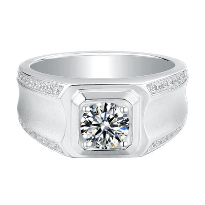 925 Silver VVS1 Moissanite Men's Ring