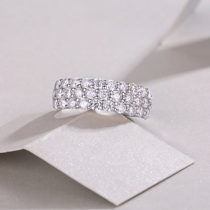 VVS1 Moissanite Statement Band in 925 Sterling Silver