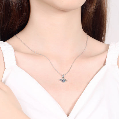 925 Silver Moissanite Angel Wings Necklace
