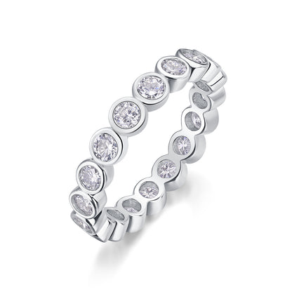 VVS1 Moissanite Band Ring in 925 Sterling Silver