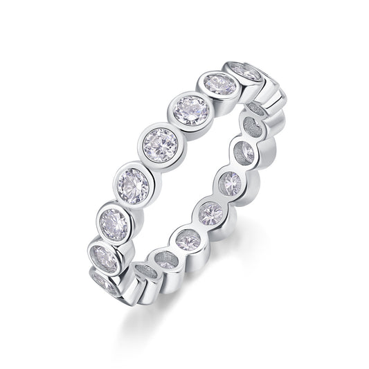 VVS1 Moissanite Band Ring in 925 Sterling Silver