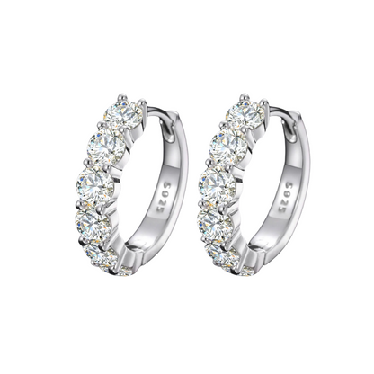 925 Silver Moissanite Huggie Earrings