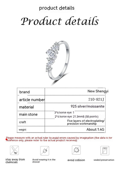 925 Sterling Silver Moissanite Ring