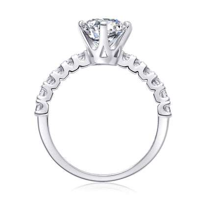2CT VVS1 Moissanite Engagement Ring set in 925 Sterling Silver