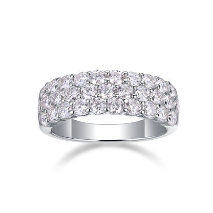 VVS1 Moissanite Statement Band in 925 Sterling Silver