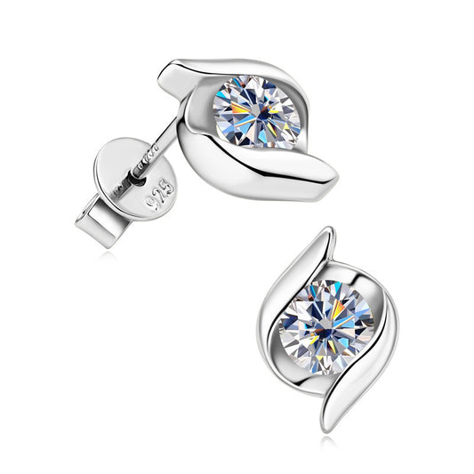 Pendientes de plata 925 de alta calidad con moissanita