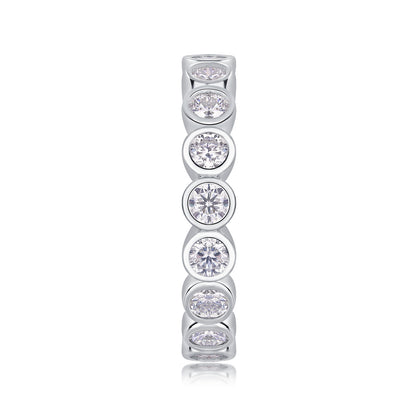 VVS1 Moissanite Band Ring in 925 Sterling Silver