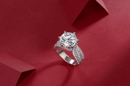 5CT VVS1 Moissanite Statement Ring in 925 Sterling Silver