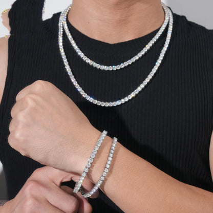 VVS1 Moissanite Tennis Bracelet 925 Sterling Silver