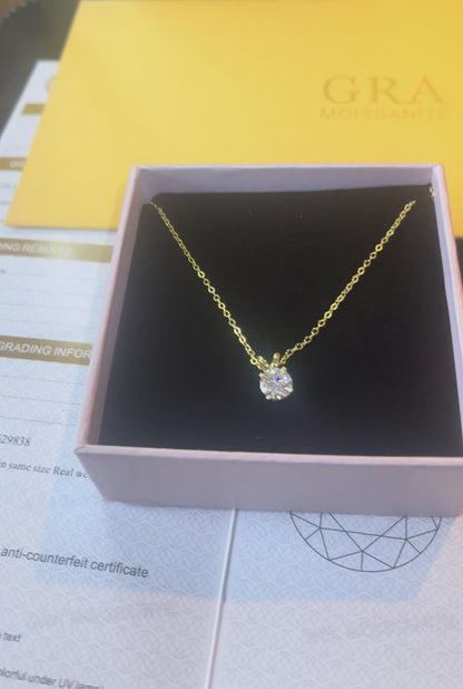 925 Silver Moissanite Necklace Clavicle Chain